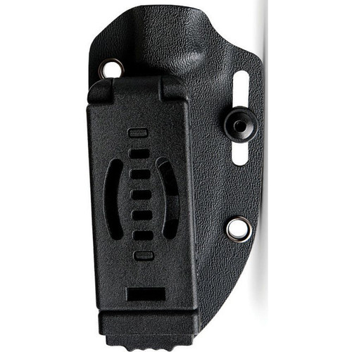 Vosteed Knives Yue Mink Fixed Blade Knife - 3.33" 14C28N Destroyer Gray Clip Point Blade, Frag Milled Sand G10 Handles, Kydex Sheath - D0107