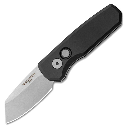 ProTech R5201 Runt 5 AUTO Folding Knife - 1.94" CPM-20CV Stonewashed Reverse Tanto Blade, Black Aluminum Handles ProTech R5201 Runt 5 AUTO Folding Knife - 1.94" CPM-20CV Stonewashed Reverse Tanto Blade, Black Aluminum Handles