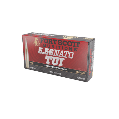 Fort Scott Munitions 556-070-SCV2 Tumble Upon Impact (TUI) 5.56x45mm NATO 70 gr Solid Copper Spun - 20 rounds per Box