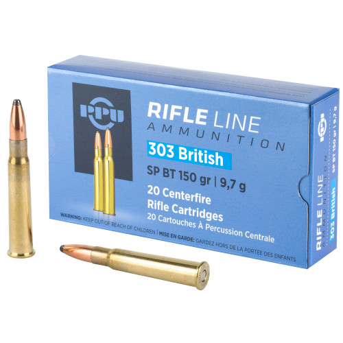 PPU 303 British 150 Grain Soft Point Rifle Ammo - 20 Round Box