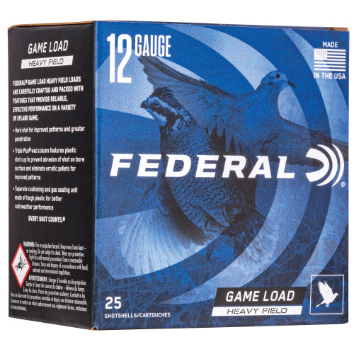 Federal Game Load Heavy Field 12 Gauge 2.75" #6 1 1/8 oz Lead - 25 Round Box