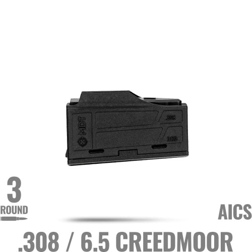 MDT .308/6.5 Creedmoor AICS Polymer 3 Round Magazine - Black