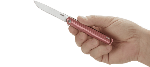 CRKT Ken Onion Stylus Assisted Flipper Knife - 3.18" Sandvik 12C27 Satin Plain Blade, Maroon Aluminum Handles CRKT Ken Onion Stylus Assisted Flipper Knife - 3.18" Sandvik 12C27 Satin Plain Blade, Maroon Aluminum Handles