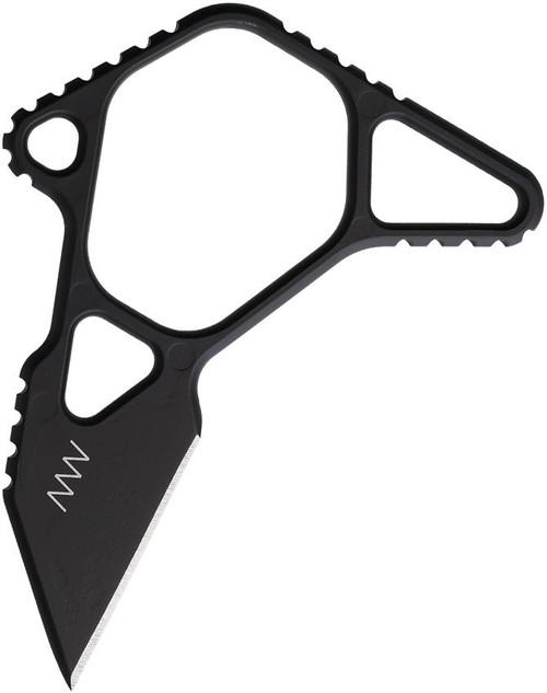 Acta Non Verba Knives M06 MIM Emergency Knife -  1.5" M2 Steel Black DLC Wharncliffe Blade, One-Piece Construction, Black Kydex Sheath - ANVM06-003