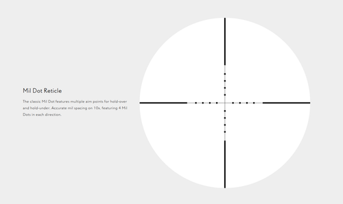 Hawke Optics Vantage 2-7x32 AO Mil Dot Reticle Rifle Scope - Black