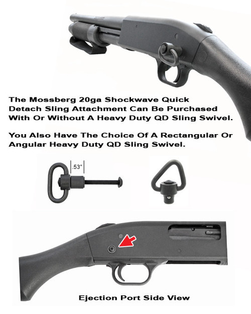 GG&G Mossberg 12GA Shockwave Quick Detach Rear Sling Attachment With Angular Swivel