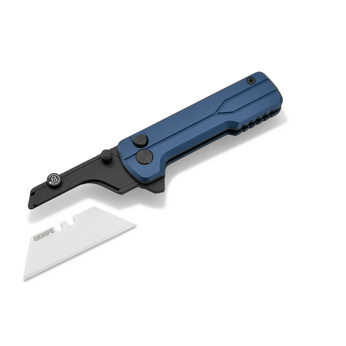 Olight Oknife Otacle U1 Ultra Navy Blue Folding Utility Knife with Ceramic Blade - OAL Aluminum Alloy​