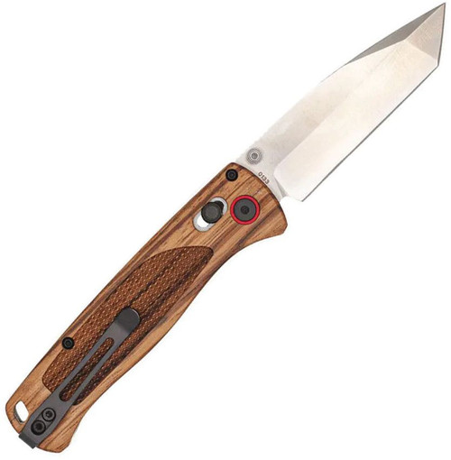 CobraTec Knives Zebrawood Bar Lock Folding Knife - 3.0" D2 Tanto Satin Blade, Aluminum Body with Zebrawood Scales