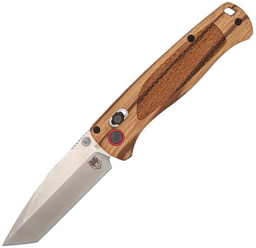 CobraTec Knives Zebrawood Bar Lock Folding Knife - 3.0" D2 Tanto Satin Blade, Aluminum Body with Zebrawood Scales