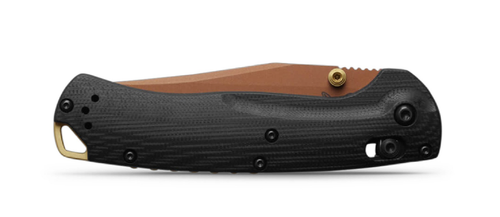 Benchmade Limited Edition Hunt Taggedout AXIS Folding Knife 3.5" CPM-S45VN Copper Suede Cerakote Clip Point Blade, Black G10 Handles - 15536CR-2501