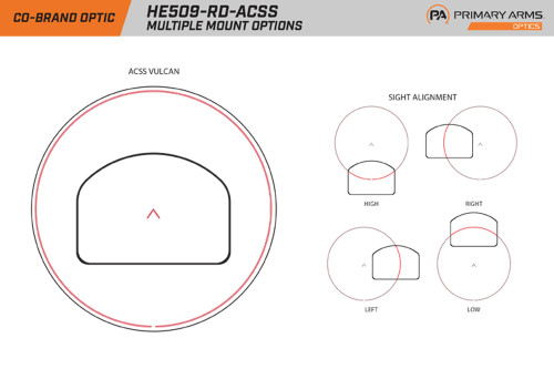 Holosun HE509-RD-ACSS-M Enclosed Solar Powered Red Dot Sight w/ MOS Mounting Plate - ACSS Vulcan Reticle