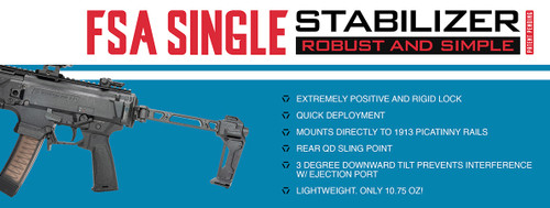 Strike Industries FSA Single Side Folding Stabilizer Brace - 1913 Picatinny Interface, Black