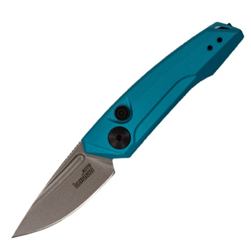 Kershaw Launch 9 AUTO Folding Knife - 1.8" Working Finish CPM-154 Drop Point Blade, TEAL Anodized Aluminum Handles