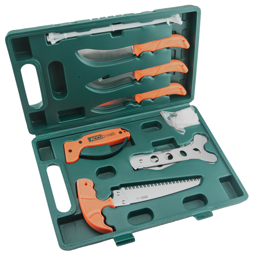 AccuSharp Game Processing Kit Fixed Blade Kit - Orange Handles