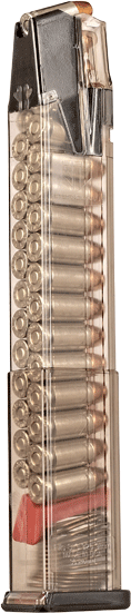 ETS Group 30 Round Omega Mag for Sig P320 9MM - Hardened Steel Feedlips, Clear Polymer