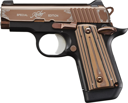 Kimber Micro Carry Special Edition Rose Gold with Manual Safety - G10 Grip, 380 ACP, 7+1, Matte Black Frame with Beavertail, Polished Rose Gold Slide