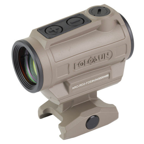 Holosun ARO-RD2 Red Dot Optic - 2 MOA Red Dot Reticle, FDE Finish