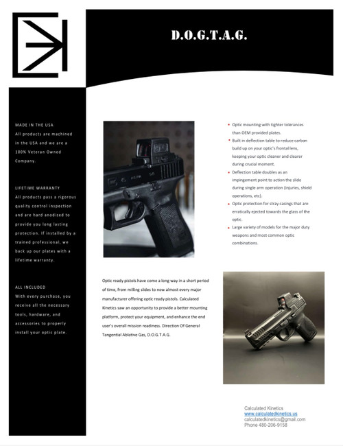 Calculated Kinetics DOGTAG Optic Plate Holosun K/RMSc Footprint for GLOCK M.O.S. Models