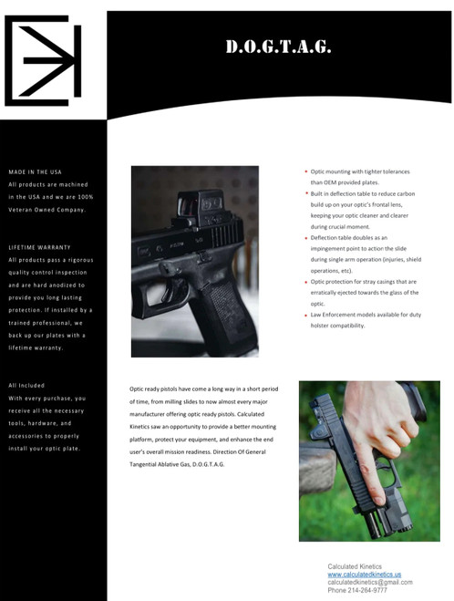 Calculated Kinetics DOGTAG Optic Plate Holosun K/RMSc Footprint for the S&W M&P 2.0