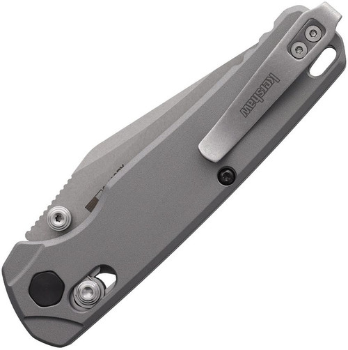 Kershaw 6106GRY USA-Made Bel Air DuraLock KVT Folding Knife - 3.1" CPM-MagnaCut Working Stonewashed Clip Point Blade, Gray Aluminum Handles