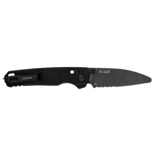 Kershaw 6110EMT USA-Made Bel Air XL EMT DuraLock KVT Folding Knife - 3.25" CPM-MagnaCut BlackWashed Blunt Tip Combo Blade, Black G10 Handles, Reversible Deep Carry Clip