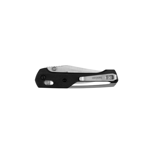 Kershaw 2063 Airspace DuraLock KVT Folding Knife - 3" 14C28N Satin Clip Point Blade, Black Glass-Filled Nylon Handles, Reversible Clip