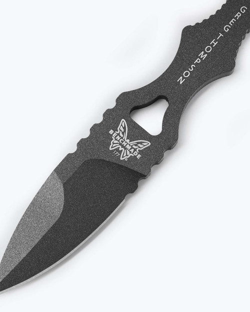 Benchmade 177GY Mini SOCP Dagger - 2.22" Tungsten Grey Spear Point Blade, Black Injection Molded Sheath