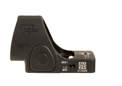 Trijicon SRO 1 MOA Red Dot Sight - LED Adjustable Reflex Sight with a Larger Viewing Window, 1 MOA Red Dot, Black Trijicon SRO 1 MOA Red Dot Sight - LED Adjustable Reflex Sight with a Larger Viewing Window, 1 MOA Red Dot, Black