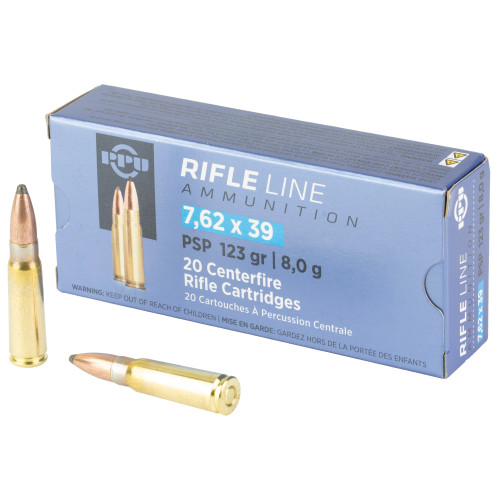 Prvi Partizan PPU 7.62X39mm 123Gr Pointed Soft Point -  20 Rounds per Box