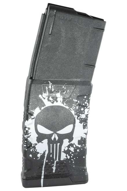 Mission First Tactical EXD Extreme Duty 5.56X45 30RD AR15 Magazine - Punisher Skull Splatter White Graphic Mission First Tactical EXD Extreme Duty 5.56X45 30RD AR15 Magazine - Punisher Skull Splatter White Graphic