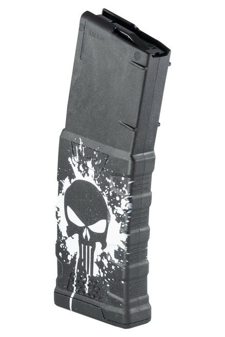 Mission First Tactical EXD Extreme Duty 5.56X45 30RD AR15 Magazine - Punisher Skull Splatter White Graphic Mission First Tactical EXD Extreme Duty 5.56X45 30RD AR15 Magazine - Punisher Skull Splatter White Graphic