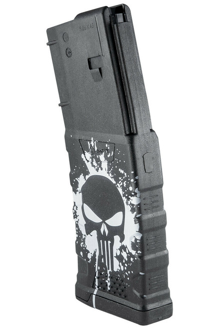 Mission First Tactical EXD Extreme Duty 5.56X45 30RD AR15 Magazine - Punisher Skull Splatter White Graphic Mission First Tactical EXD Extreme Duty 5.56X45 30RD AR15 Magazine - Punisher Skull Splatter White Graphic