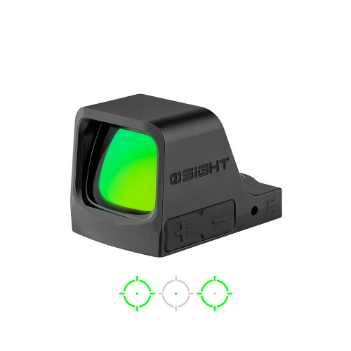 Osight C Green Dot Optic - 3 MOA Dot and 32 MOA Circle Multi-Reticle, RMR Footprint, Black
