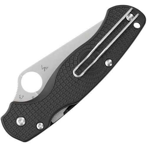 Spyderco Paramilitary 2 Lightweight Folding Knife - 3.47" CTS-BD1N Satin Plain Blade, Black FRN Handles, Reversible Wire Clip, Compression Lock - C81PBK2