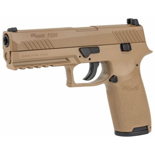 SIG SAUER P320 Air Pistol Replica Coyote Tan - .177PEL Caliber, Coyote Tan, Blowback Action, 30Rd SIG SAUER P320 Air Pistol Replica Coyote Tan - .177PEL Caliber, Coyote Tan, Blowback Action, 30Rd