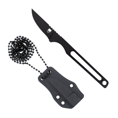 CobraTec Knives Surgeon Fixed Neck Knife - 1.825" Black M390 Steel, Black Kydex Sheath