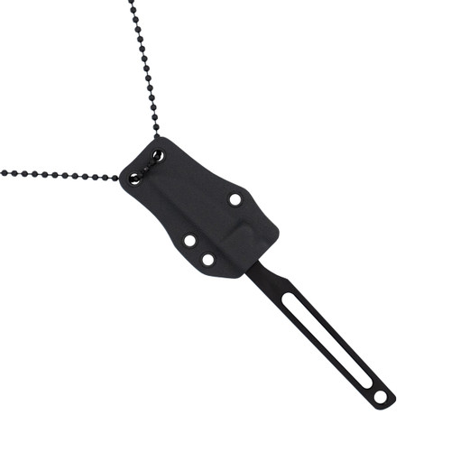 CobraTec Knives Surgeon Fixed Neck Knife - 1.825" Black M390 Steel, Black Kydex Sheath