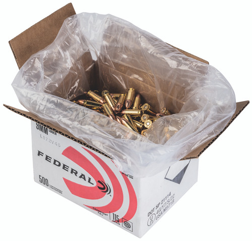 Federal C9115A500 Champion Training 9mm 115gr Full Metal Jacket (FMJ) - 500 Round Case