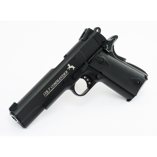 Umarex  Colt Commander BB Pistol - .177 BB, 4.5" Barrel, Black Finish, Polymer Frame, BLOWBACK Action, Drop-Free Mag, 19Rd, 325 Feet Per Second