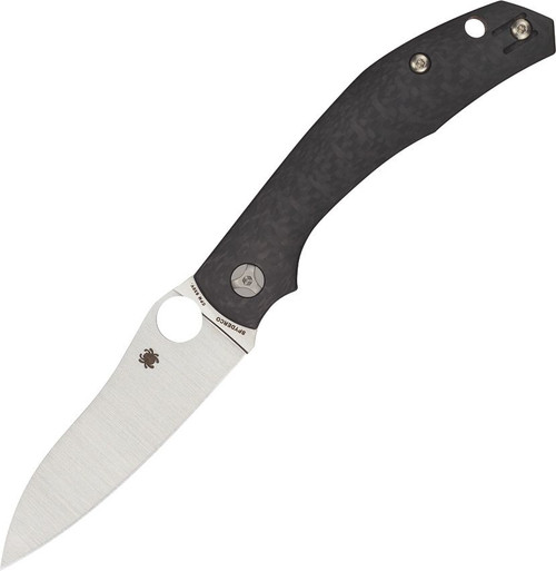 Spyderco Kapara Folding Knife - 3.6" S30V Satin Plain Blade, Carbon Fiber Handles, Compression Lock - C241CFP