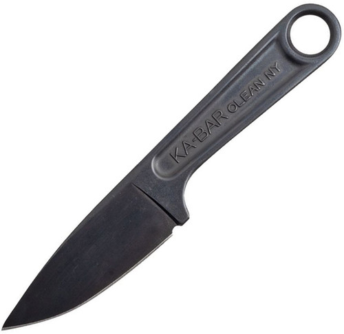 KA-BAR 1119BK Forged Blackout Wrench Knife - 3" 425 High Carbon Stainless Steel Black Oxide Blade, One-Piece Construction