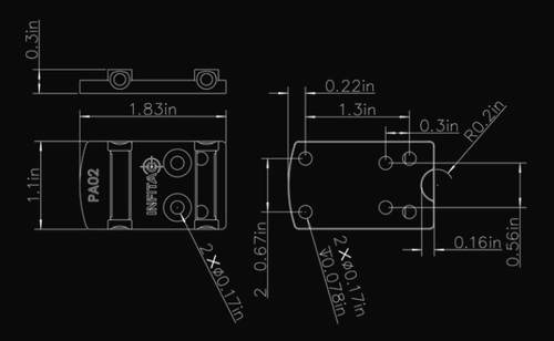 INFITAC PA02 DeltaPoint Pro Pistol Adapter for Fast Mini Thermal Sights