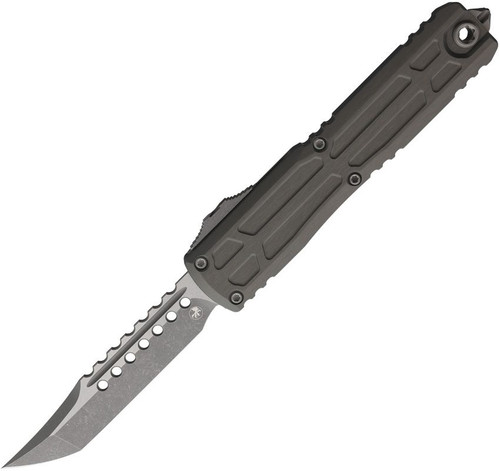Microtech 1119EX-10APNCS Ultratech Gen III ZBP OTF - 3.5" Bohler M390MK Hellhound Apocalyptic Finish Blade, Natural Clear Aluminum Handles