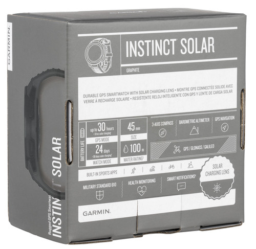 Garmin 0100229310 Instinct Solar Watch Graphite Solar iPhone/Android Bluetooth/ANT+ Garmin 0100229310 Instinct Solar Watch Graphite Solar iPhone/Android Bluetooth/ANT+