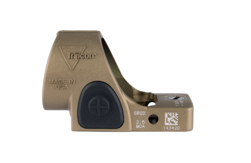 Trijicon SRO 2.5 MOA Red Dot Sight - LED Adjustable Reflex Sight with a Larger Viewing Window, 2.5 MOA Red Dot Reticle, Coyote Brown