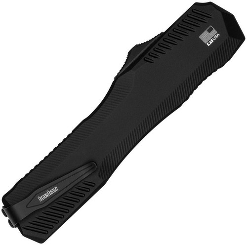 Kershaw Livewire OTF AUTO Knife - 3.3" CPM-Magnacut Black PVD Spear Point Blade, Carbon Fiber Handle, Reversible Clip - 9000CFBLK