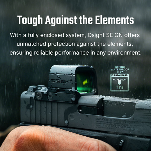 Olight Osight SE Fully Enclosed Green Multi Reticle Optic - RMSc Footprint, Black