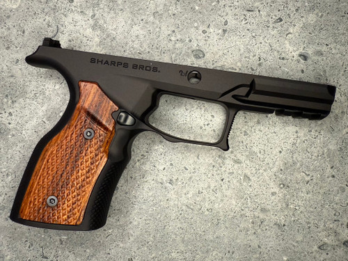 Sharps Bros SBGM30 Taurus GX4 Carry Grip Module | Black Anodized Billet Aluminum with Brazilian Cherry Wood Panels, Mag Release Included