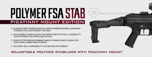 Strike Industries FSA STAB Picatinny SI-FSA-SP-STAB | Polymer Folding Stabilizer Brace for 1913 Rail, Side Button Release & Length Adjustment