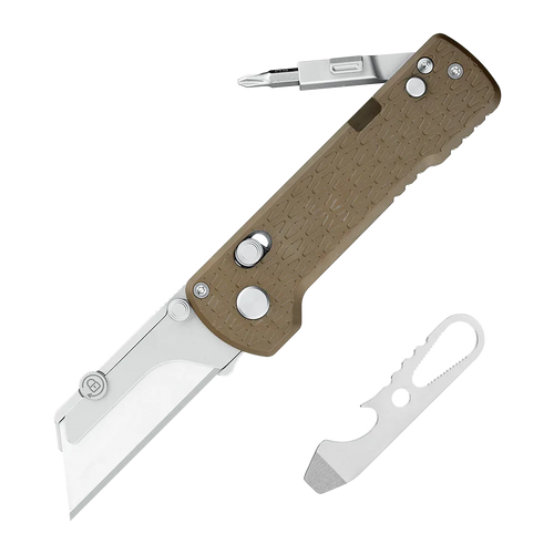 OKNIFE U1 Pro PEEK Utility Knife | Olight Otacle Folding Box Cutter with Hidden Screwdriver, Quick Blade Change, Lightweight PEEK Scales
